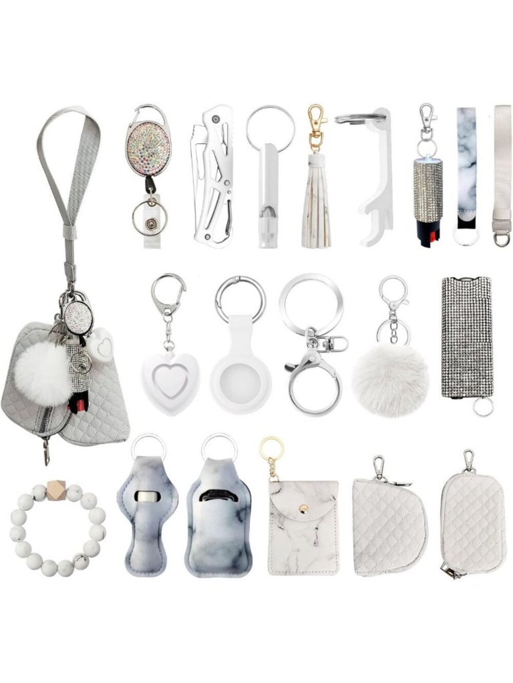 Stylish RFID Wallet Keychain Set with Bottle Opener & Car Accessories for Women